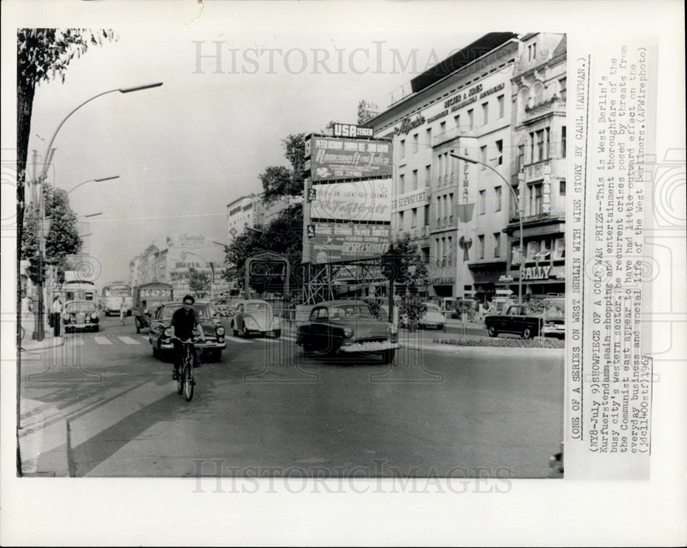 1961 Press Photo Kurfuerstendamm, The Main Shopping &amp; Entertainment Center - Historic Images