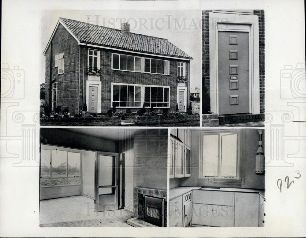 1947 Press Photo The Cussins House Semi-detached, Two-Storey, Steel Framed House - Historic Images