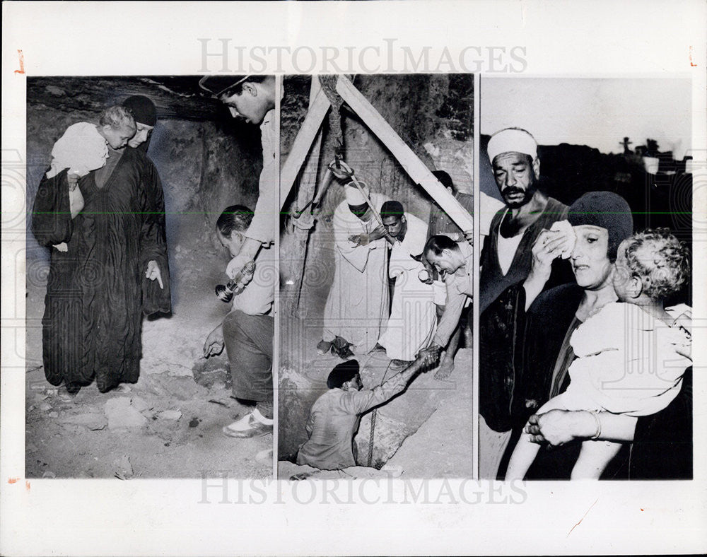 1953 Press Photo Fardos El Botran Cries After Gold Is Not Found Under Pyramid - Historic Images