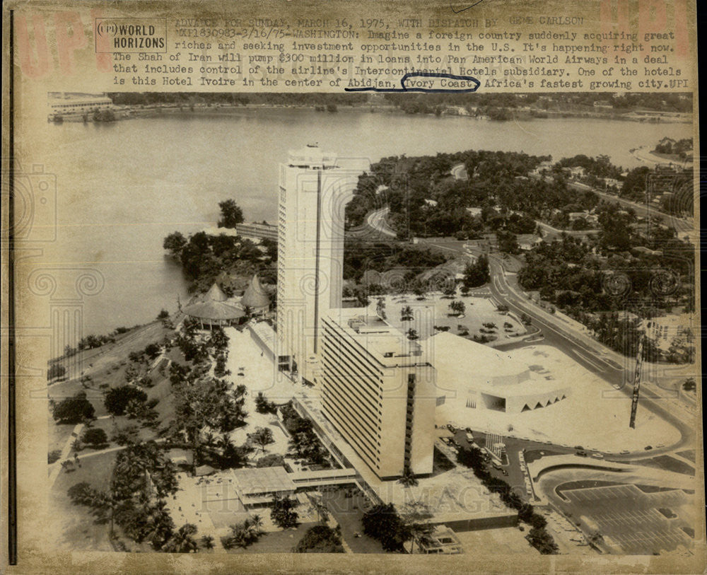 1975 Press Photo Hotel Iviore,Abidjan, Ivory Coast,Africa - Historic Images