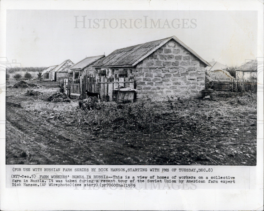 1959 Press Photo Farm workers homes in Russia - Historic Images