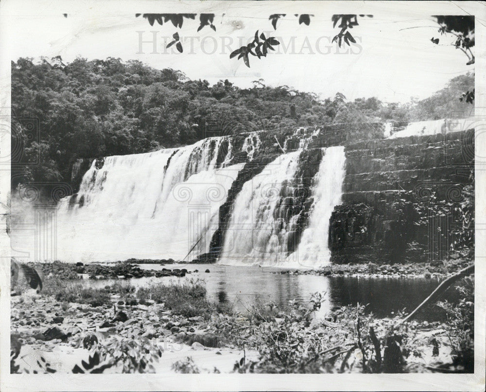 1953 Press Photo Venezuela Waterfall - Historic Images