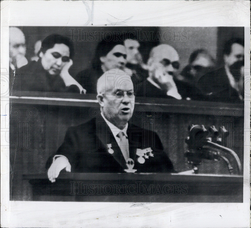 1960 Press Photo Soviet Premier Nikita Khrushchev, Russian Parliament - Historic Images