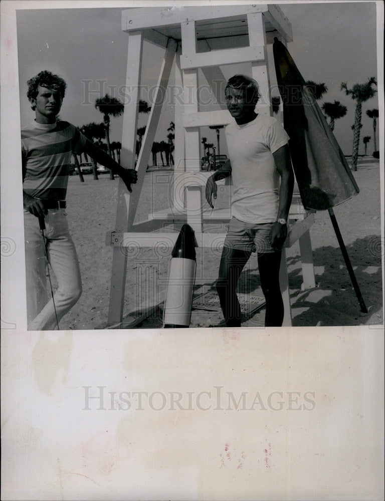 1971 Press Photo Lifeguards Howard Park Beach Tarpon Springs Rufus Jackson - Historic Images