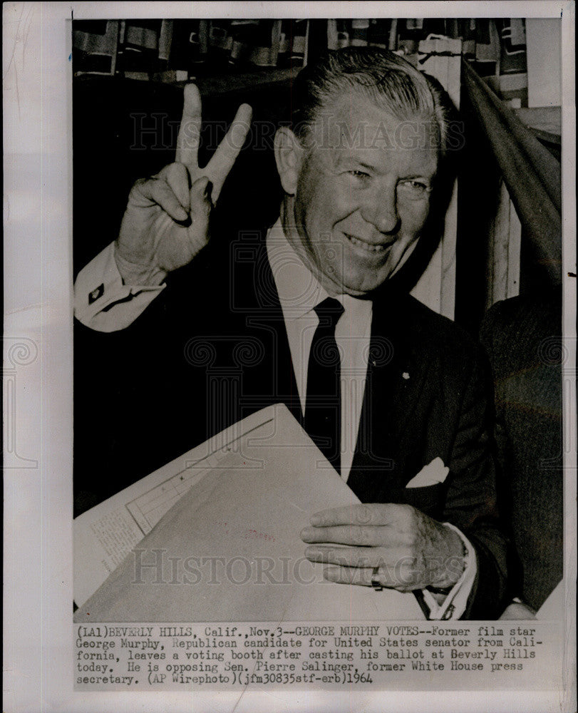 1964 Press Photo george Murphy Republican Candidate - Historic Images