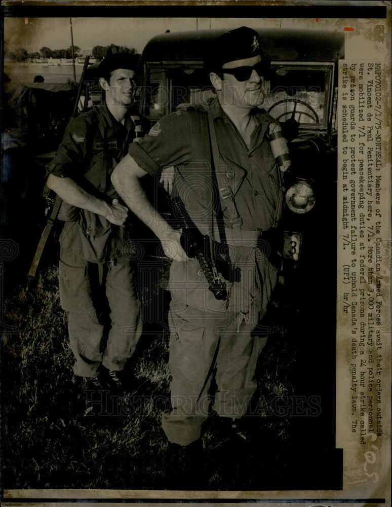 1975  Press Photo Candaian Armed Forces AT St Vincent de Paul Prison - Historic Images