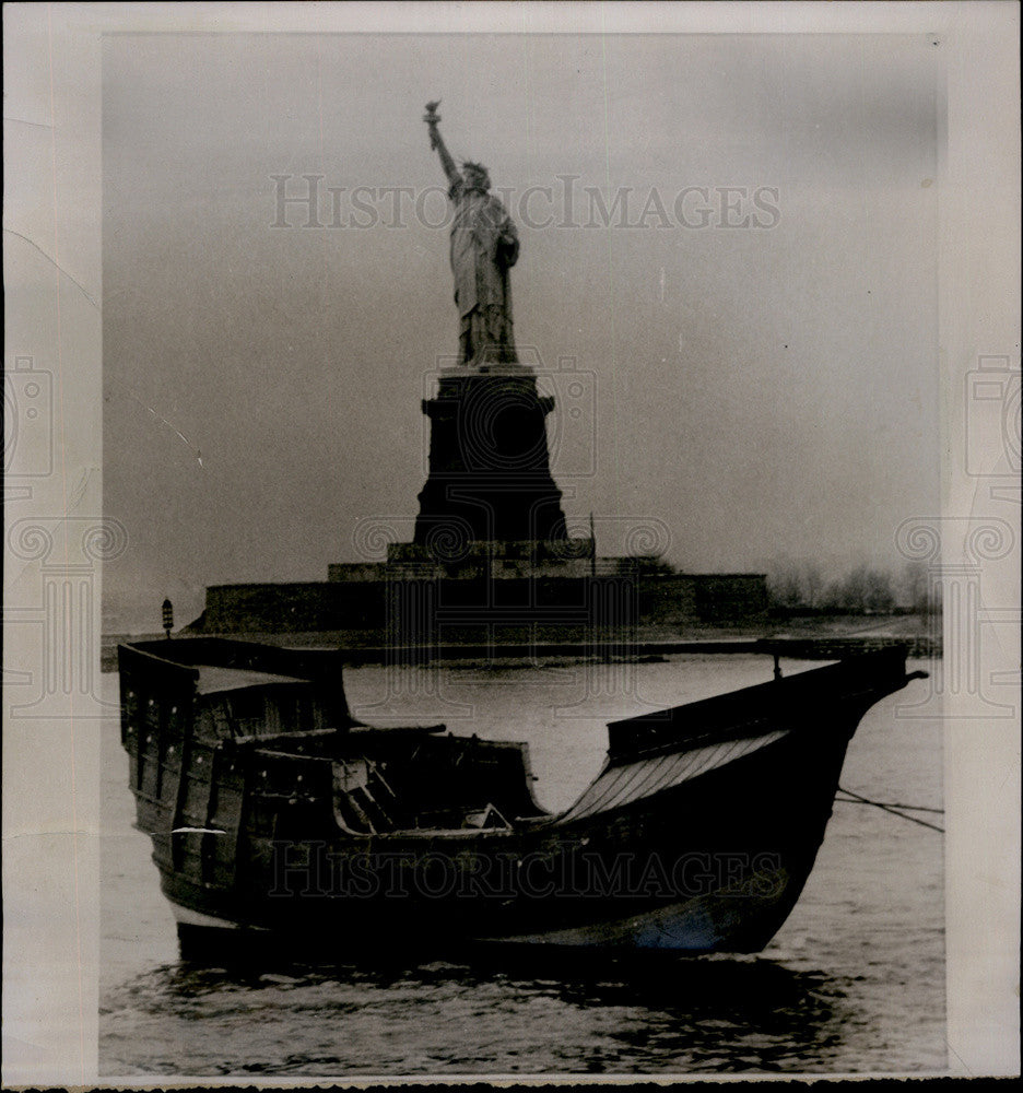 1963 Press Photo 80-ton replica of Columbus&#39; Santa Maria - Historic Images