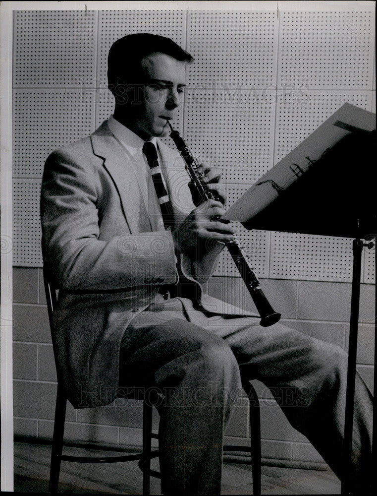 1956 Press Photo Ronald freehling oboe player from Manucil Denver Symphony orch - Historic Images