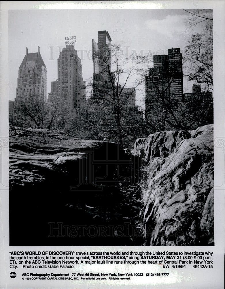 1994 Press Photo ABC-TV Earthquakes Major Fault Line New York Central Park - Historic Images