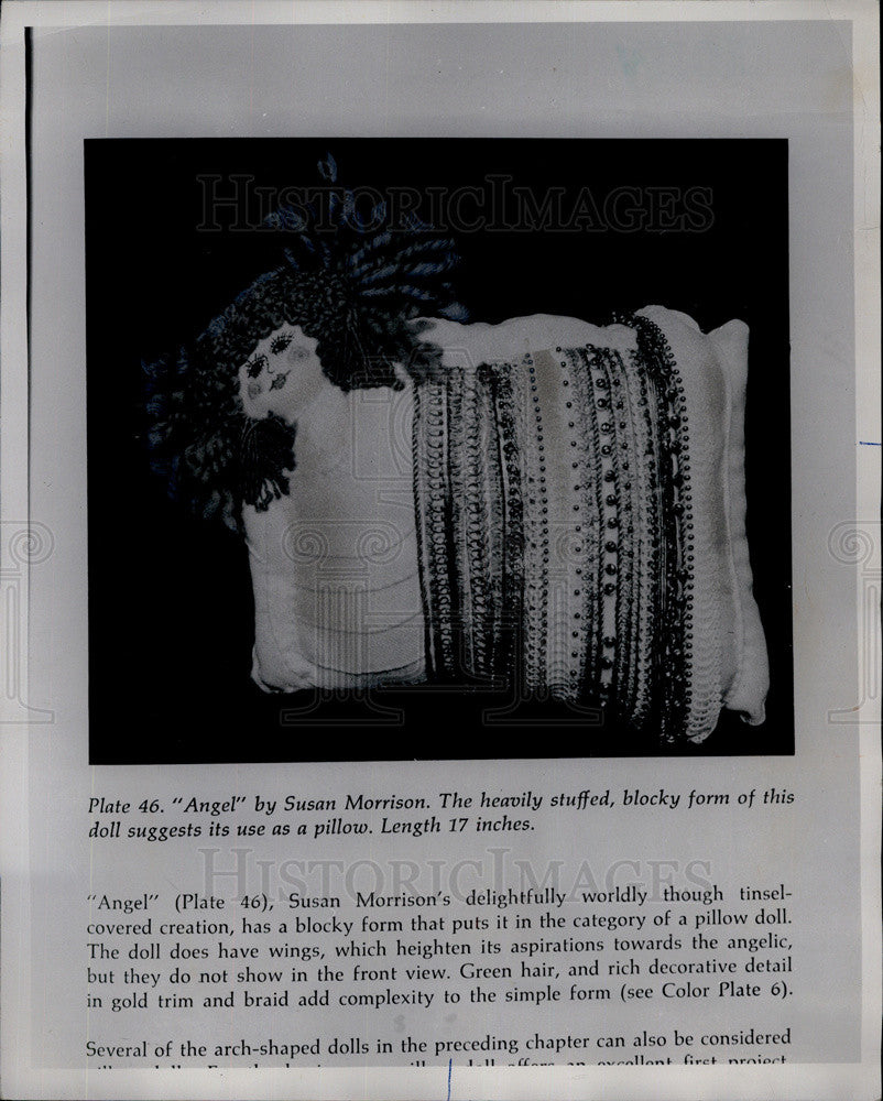 1976 Press Photo &quot;Angel,&quot; A Bed Pillow Doll By Susan Morrison - Historic Images