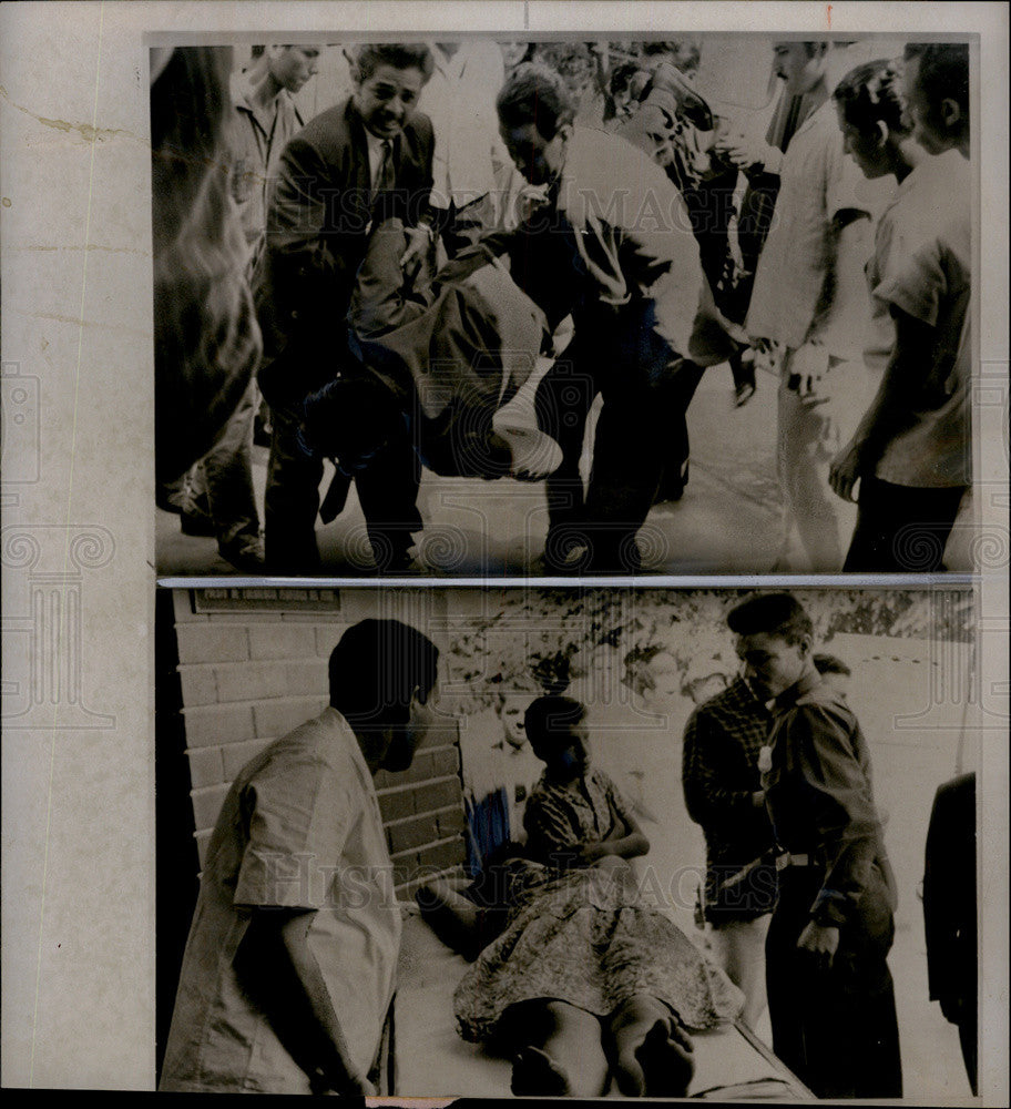 1963 Press Photo Wounded Venezuelan Policeman Communist Terrorism Uprising - Historic Images