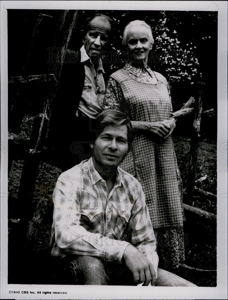 1990 Press Photo Foxfire CBS TV Cast Jessica Tandy John Denver Hume Cronyn - Historic Images