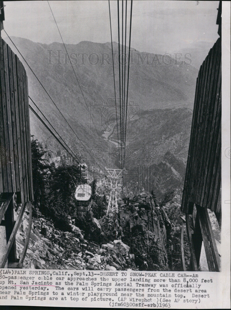 1963 Press Photo Passenger Cable Car up Mt. San Jacinto - Historic Images