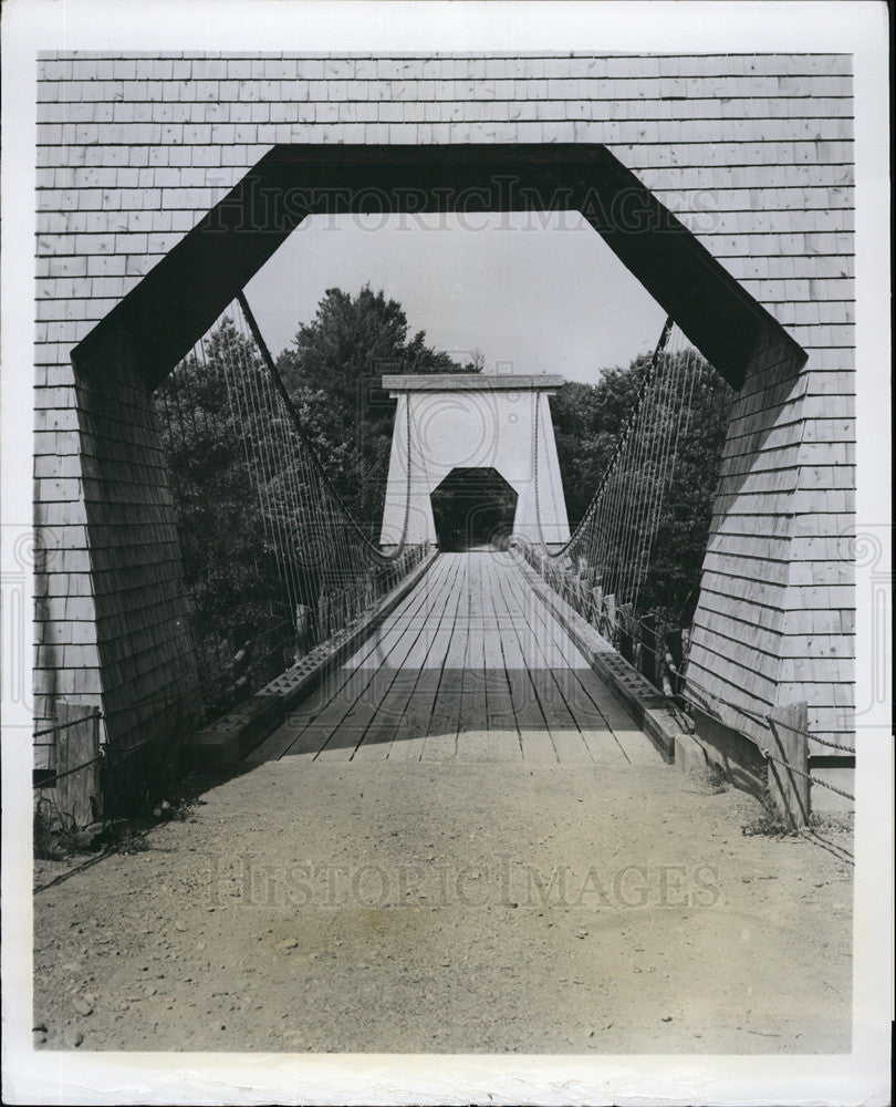 Press Photo Colonel Morse&#39;s Fool Bridge, Wire Suspension, New Portland - Historic Images