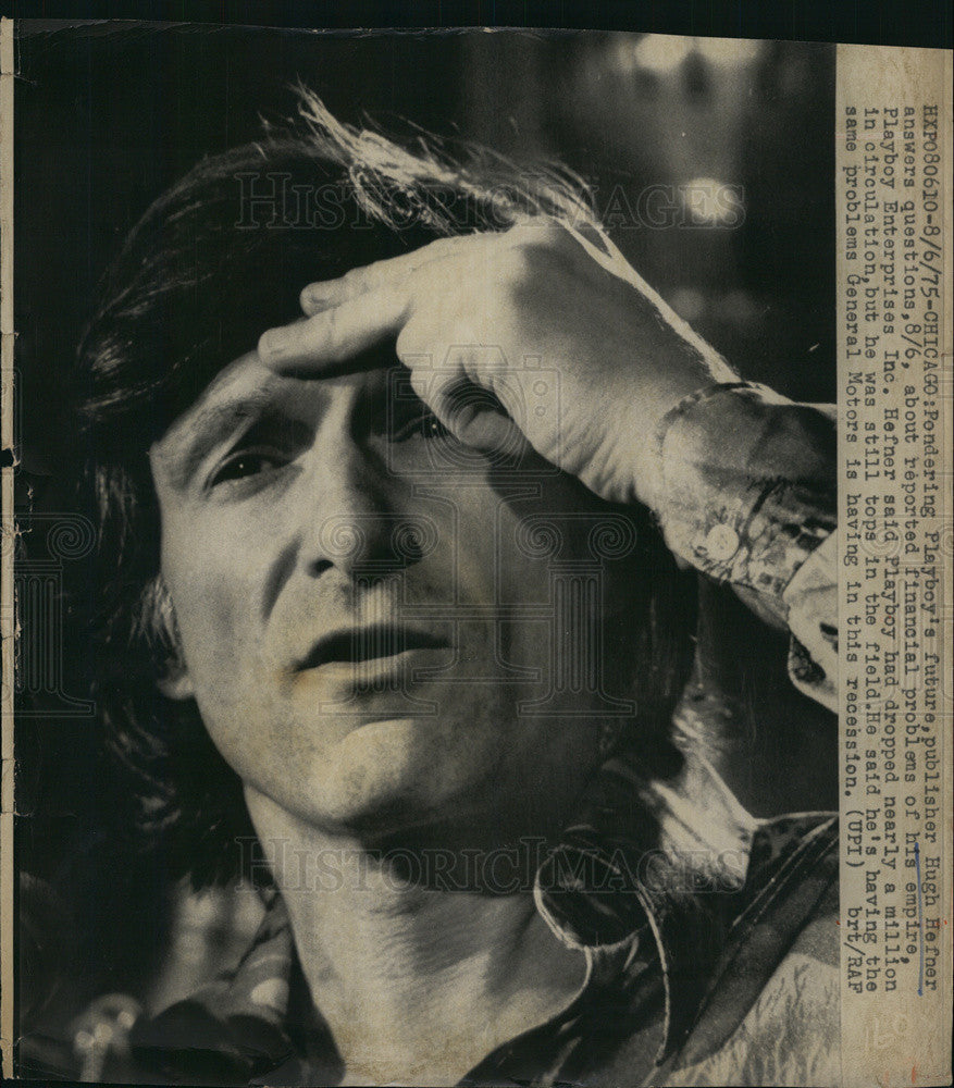 1976 Press Photo Close up Hugh Hefner - Historic Images