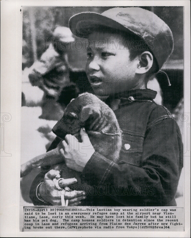 1964 Press Photo Laotian boy lost in Emergency Refugee Camp near Vientiane,Laos - Historic Images