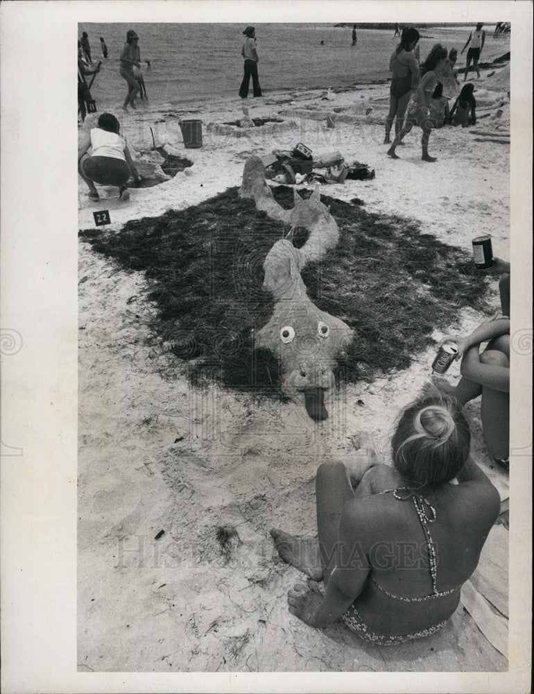 1973 Press Photo Sand Sculpture - Historic Images