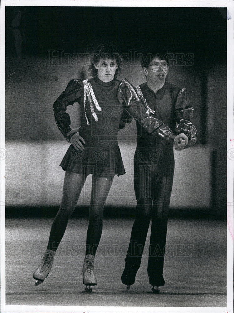 1991 Press Photo David Sherman and Jennifer Thompson training - Historic Images