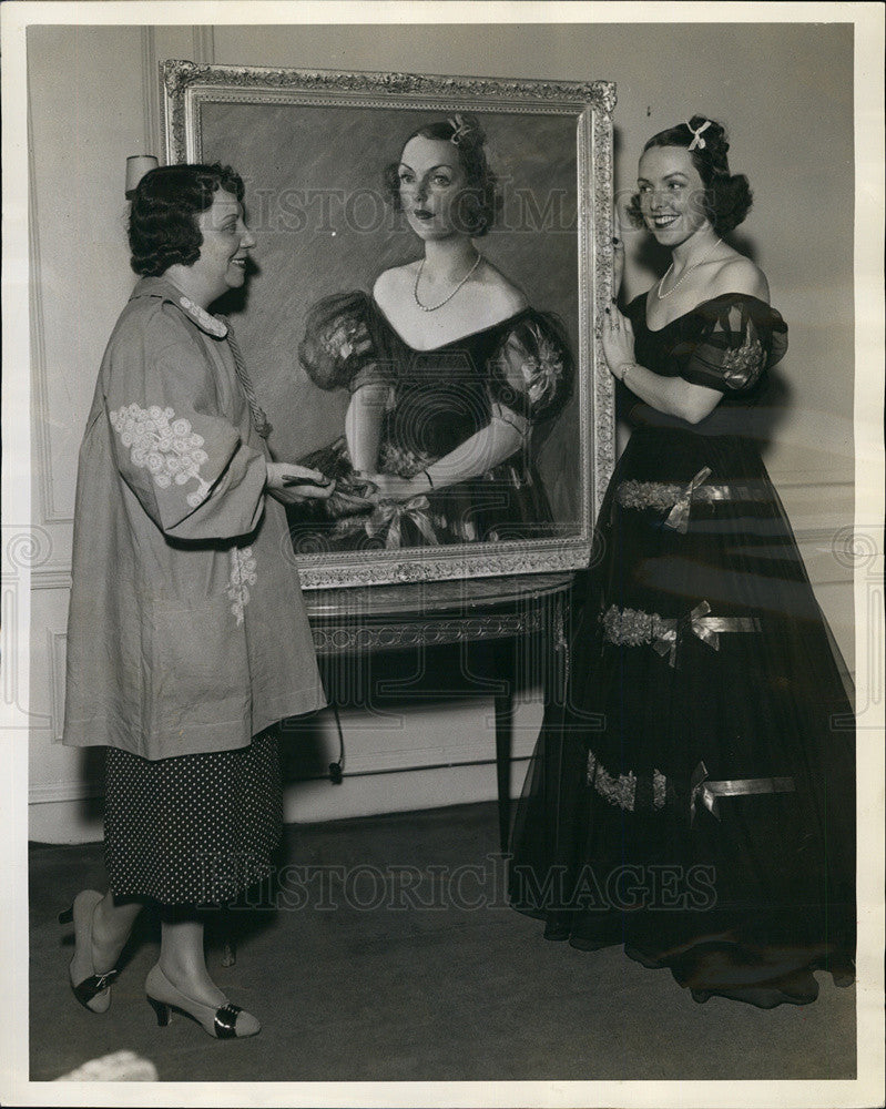 1938 Press Photo Mrs. Frank Bering's portrait done by Mrs. Walter Gregory - Historic Images
