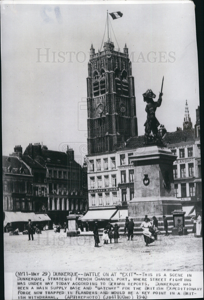 1940 Press Photo Scene in Dunkerque Strategic French Channel Port - Historic Images