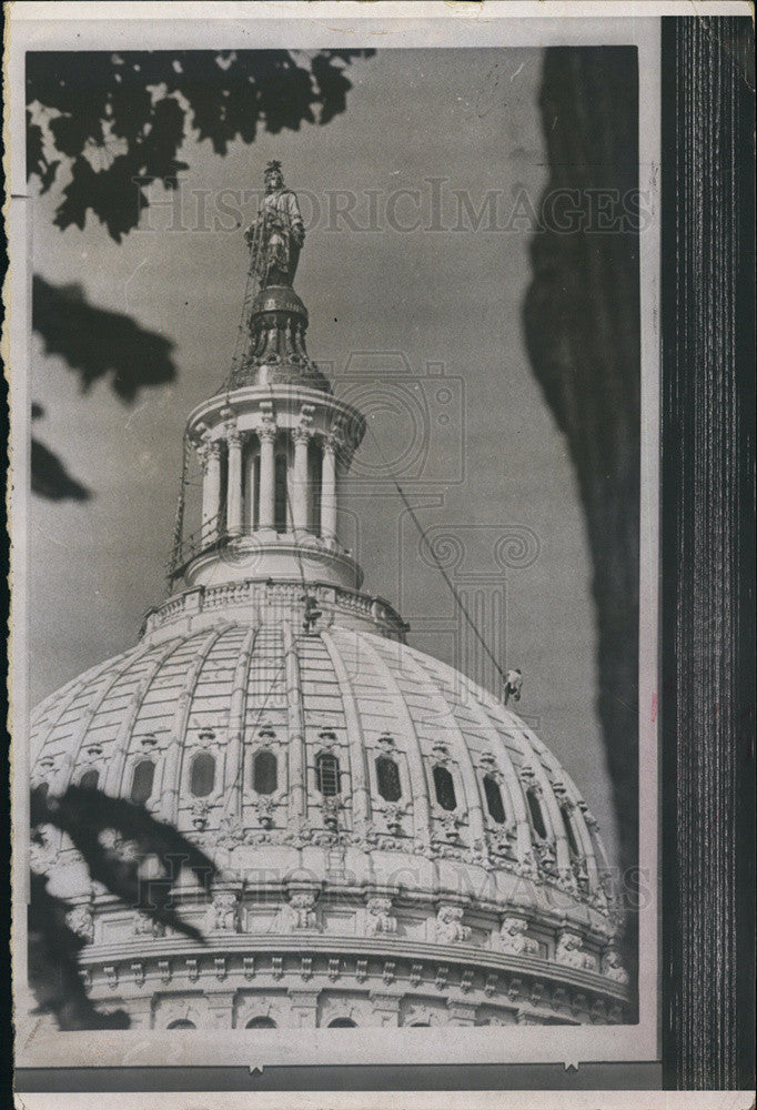 Press Photo Statue of Freedom on top of Capitol Building, D.C. - Historic Images