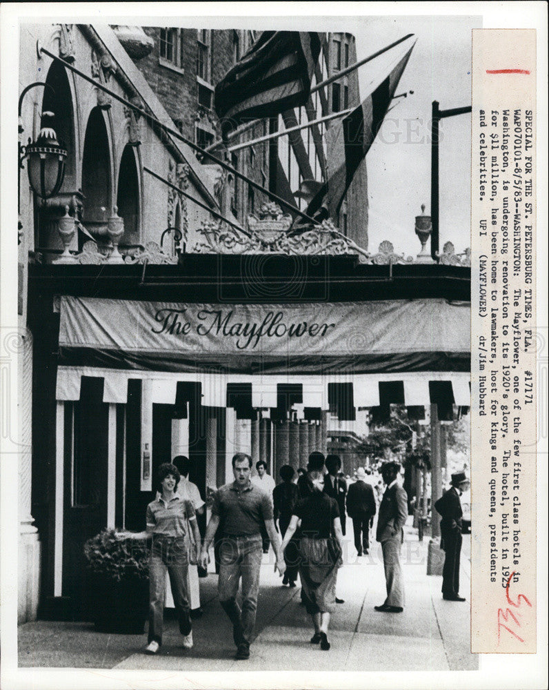 1983 Press Photo The Mayflower, one of the few First Class Hotels in Washington - Historic Images