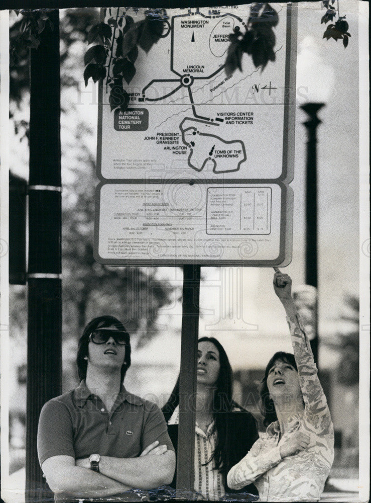 1976 Press Photo Map in the City of Washington - Historic Images