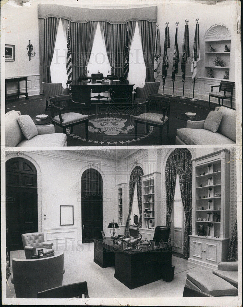 1977 Press Photo Interior Office In White House During Jimmy Carter&#39;s Reign - Historic Images