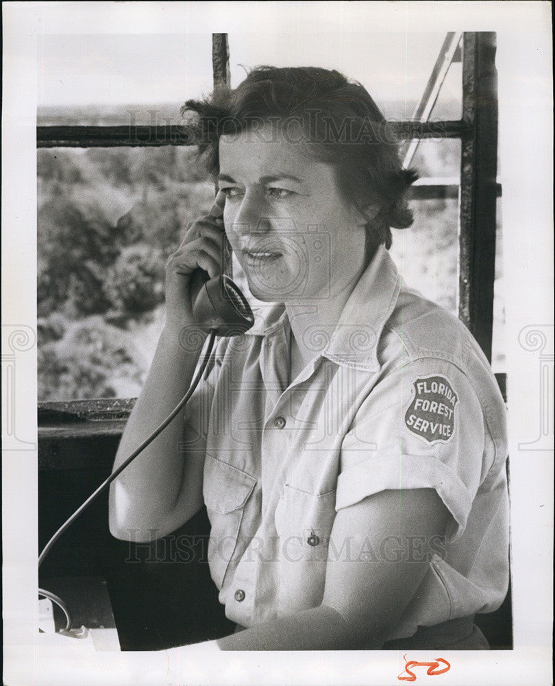 1958 Press Photo Mrs. Duefrane of Florida Forestry Service - Historic Images