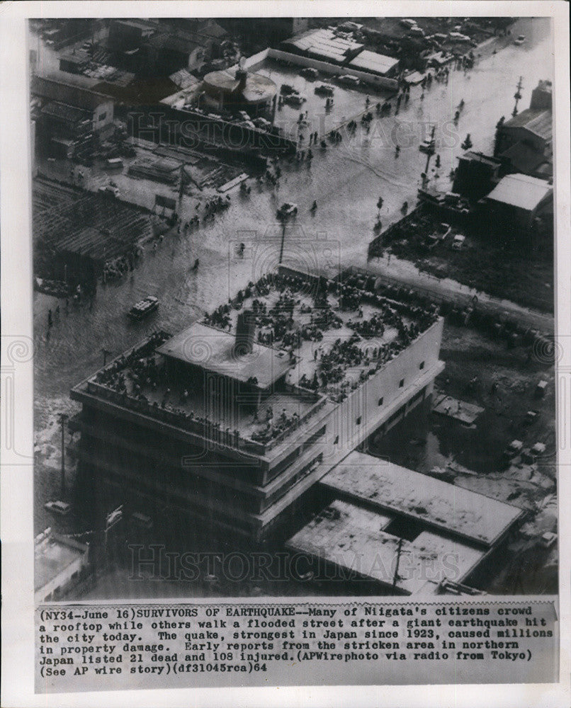 1964 Press Photo Quake in Niigata, strongest in Japan since 1923 - Historic Images