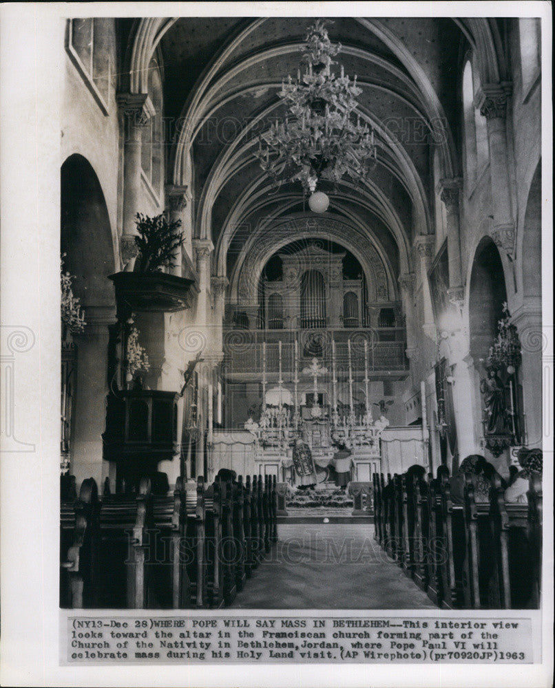 1963 Press Photo Church of Nativity in Bethlehem Jordan - Historic Images