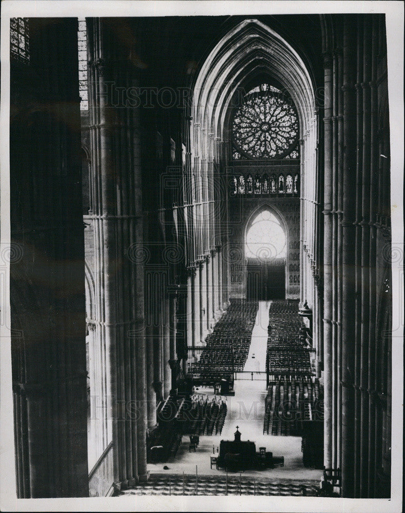 1937 Press Photo the Nave of the Cathedral of Reims - Historic Images