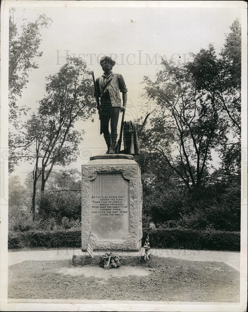 Press Photo Minuteman Statue at Concord Battleground - Historic Images