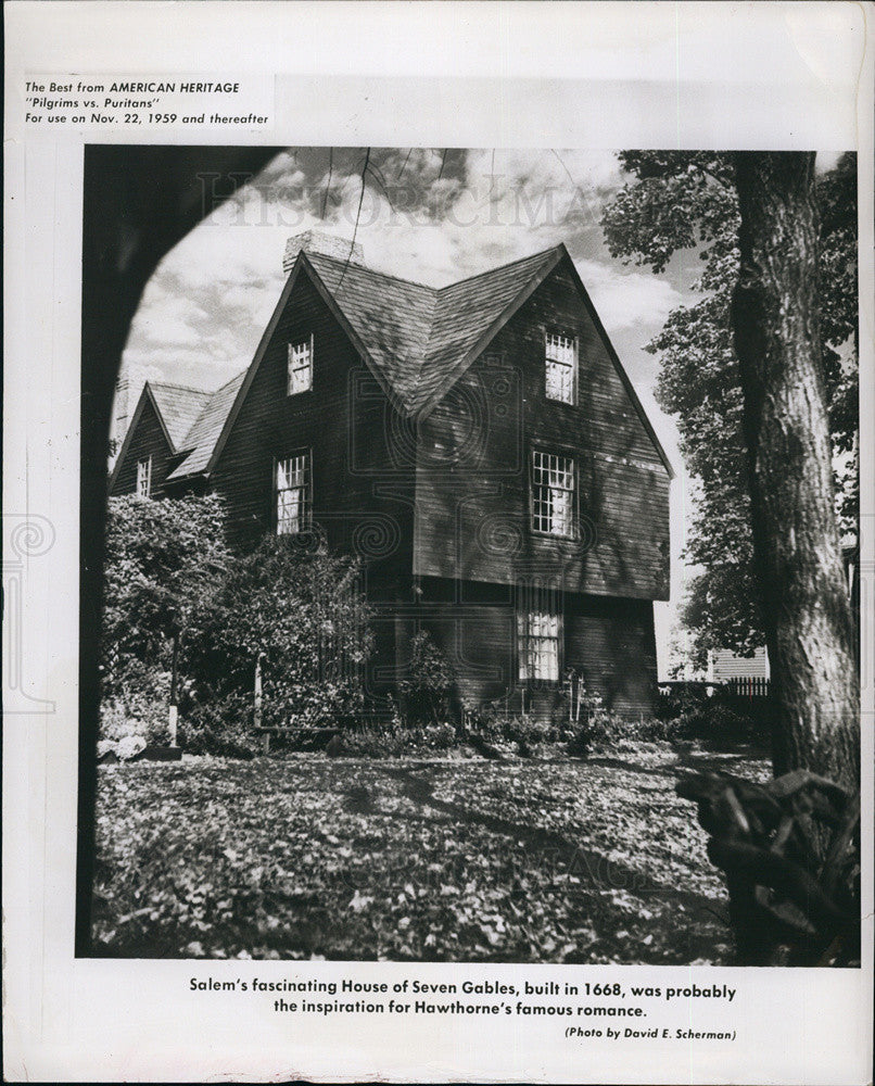 Press Photo Salem&#39;s fascinating House of Seven Gables, built in 1668 - Historic Images