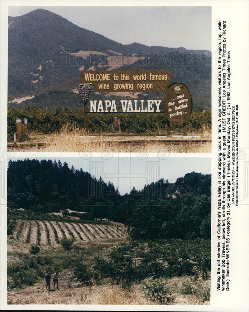 1992 Press Photo Winemaker Bob Travers at Old wineries of Napa Valley - Historic Images