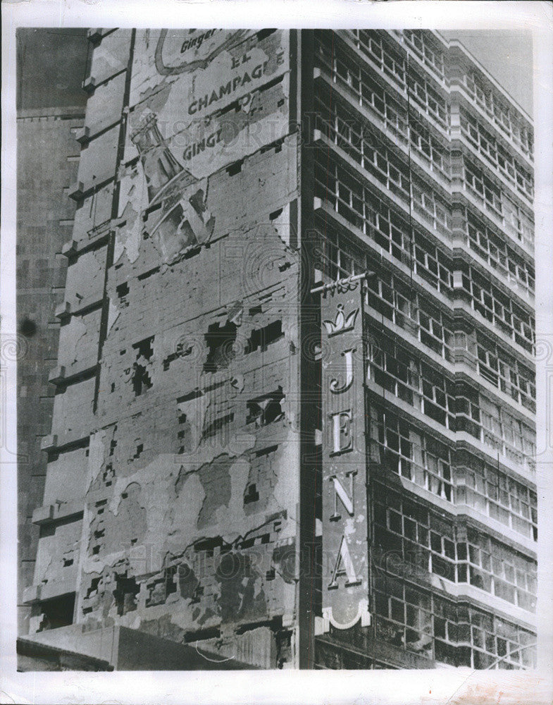 1957 Press Photo Unfinished Building Damaged By Earthquake In Mexico City - Historic Images