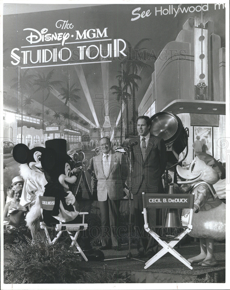 1986 Press Photo Comedian Bob Hope, Michael Eisner, Walt Disney World - Historic Images