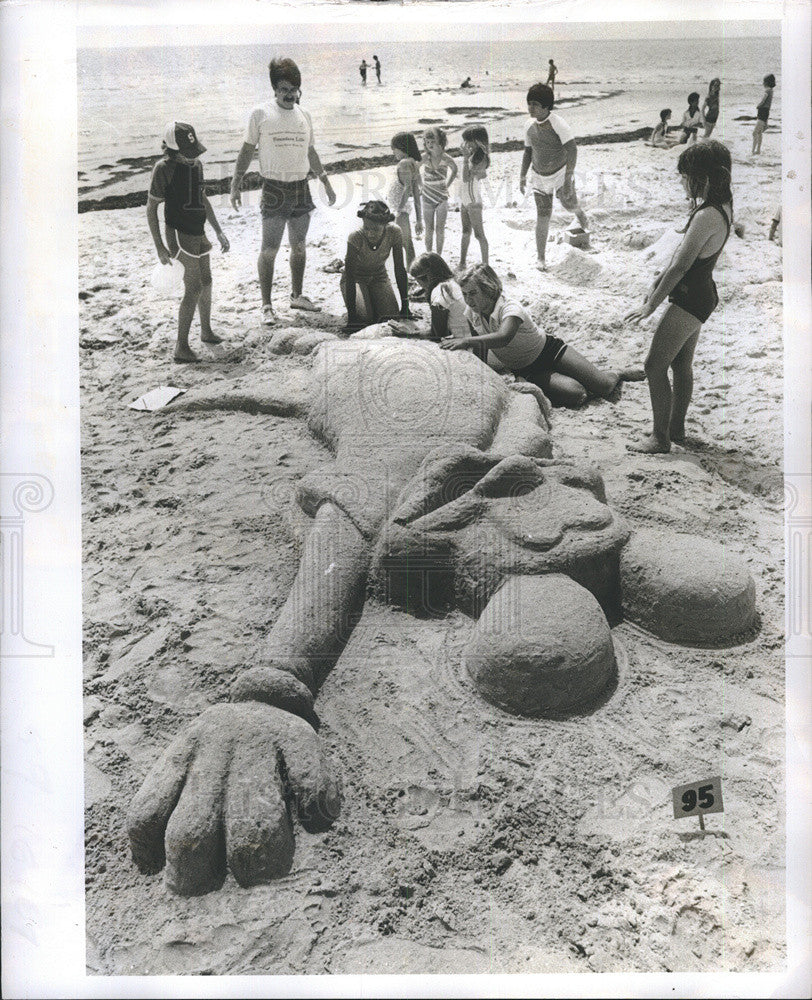 1979 Press Photo Coquina Key Recreation Center Sand Sculptures - Historic Images