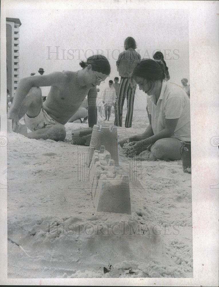 1971 Press Photo Sarasota beach Fla sand sculpture contest - Historic Images