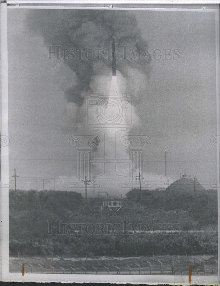 1970 Press Photo Minute Man 3 Missile Launching From Silo Tests Cape Kennedy - Historic Images