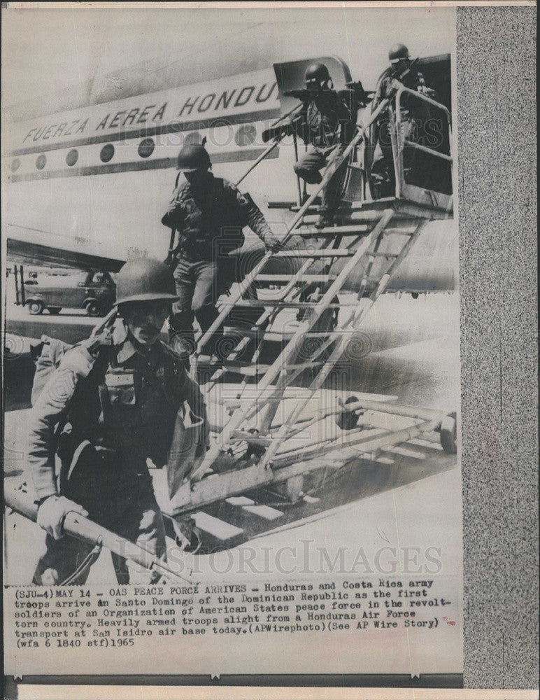 1965 Press Photo Honduras and Costa Rica army troops - Historic Images