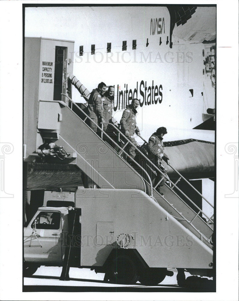 1991 Press Photo Atlantis John Blaha G. David Low James Adamson Shannon Lucid - Historic Images