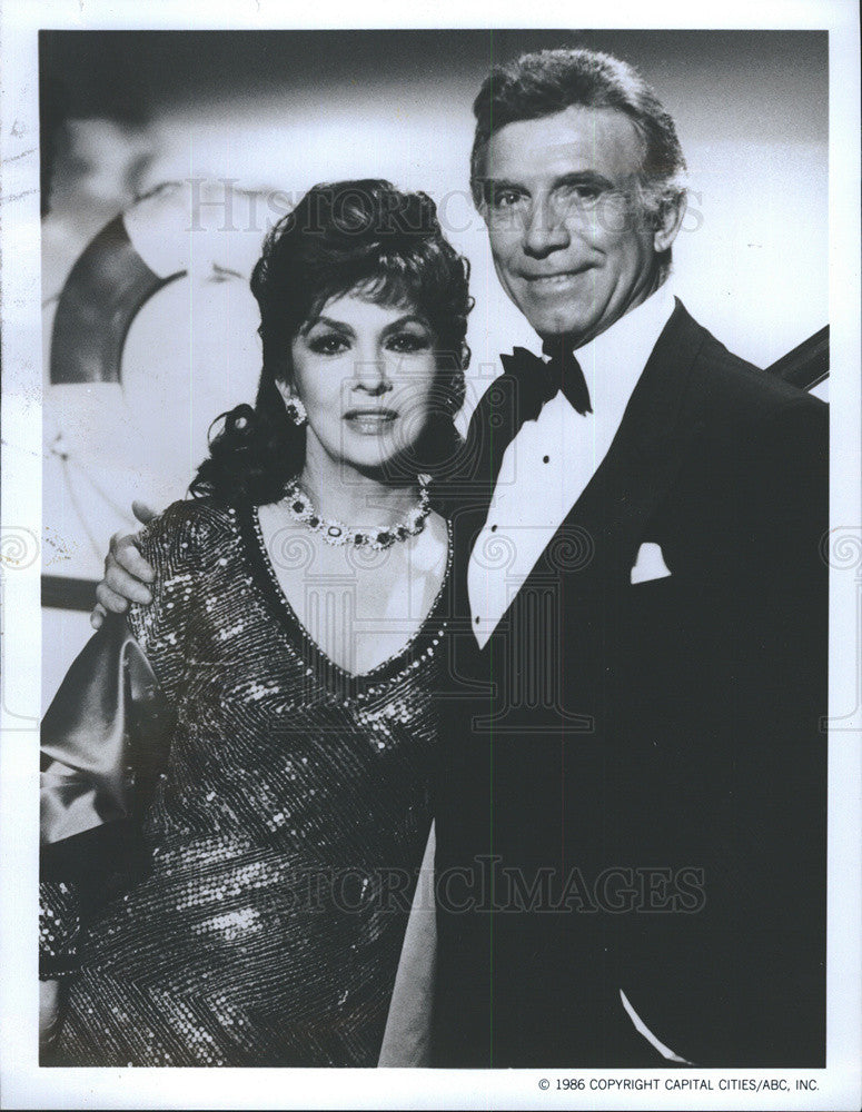 1986 Press Photo Gina Lollobrigida, Tony Francis, The Love Boat - Historic Images