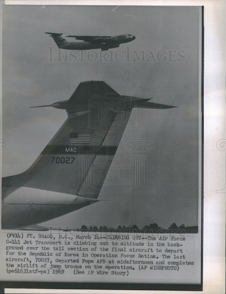 1969 Press Photo Air Force Jet depart Republic of Korea Operation Focus Retina - Historic Images