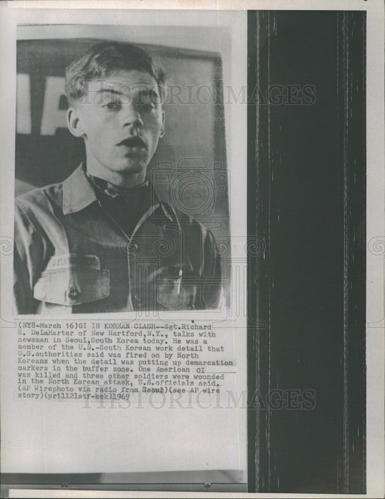 1969 Press Photo Sgt. Richard E. DeLaMarter , his crew was fired on by North - Historic Images