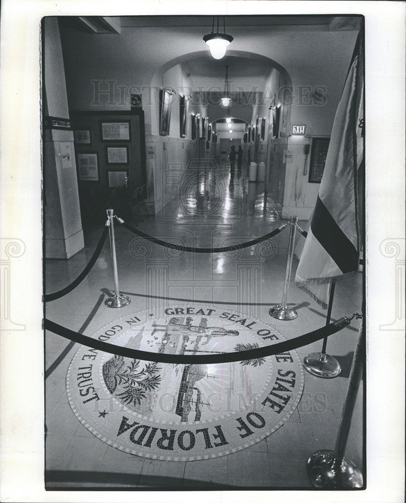 1978 Press Photo State Capital Building Florida Seal Interior View Tallahassee - Historic Images