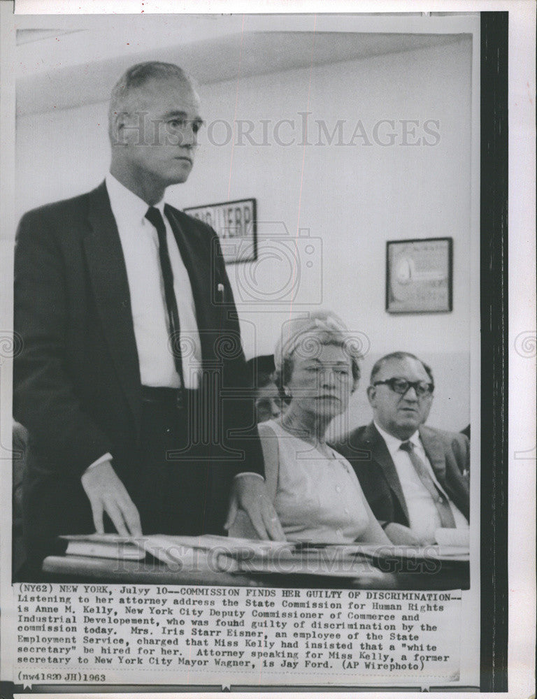 1963 Press Photo Anne M. kelley attorney guilty for discrimination - Historic Images