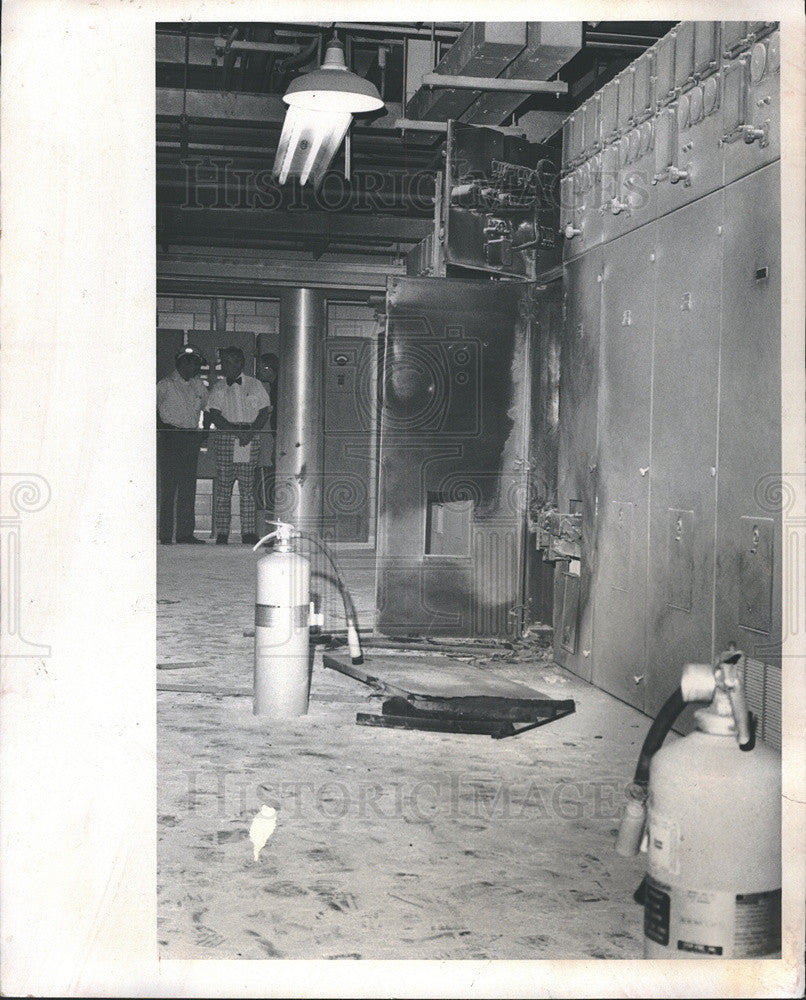 1976 Press Photo of damage to Florida Power Corp. plant on Weedon Island - Historic Images