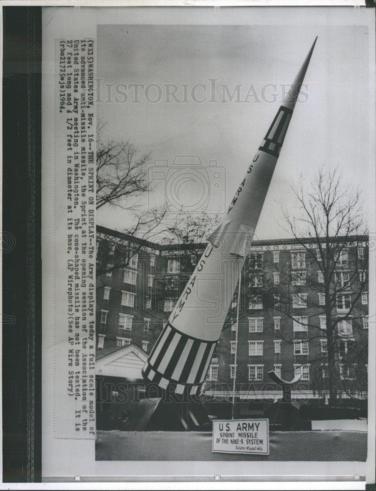 1964 Press Photo Army Anti-Missile Sprint - Historic Images