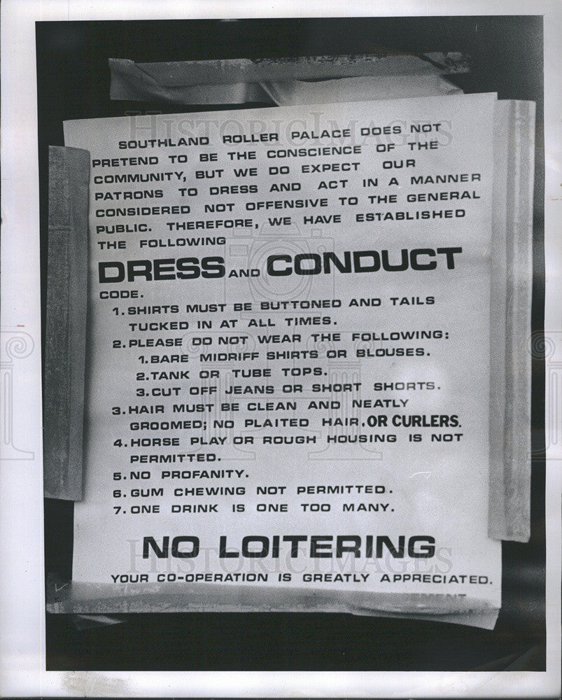 1979 Press Photo Southland Roller Palace Code Conduct - Historic Images